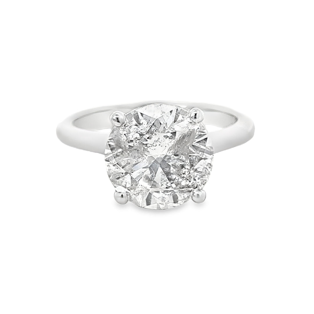 6.01ct H/I1 Round Brilliant Cut Diamond Solitaire set in Platinum - Montpellier Jewellers