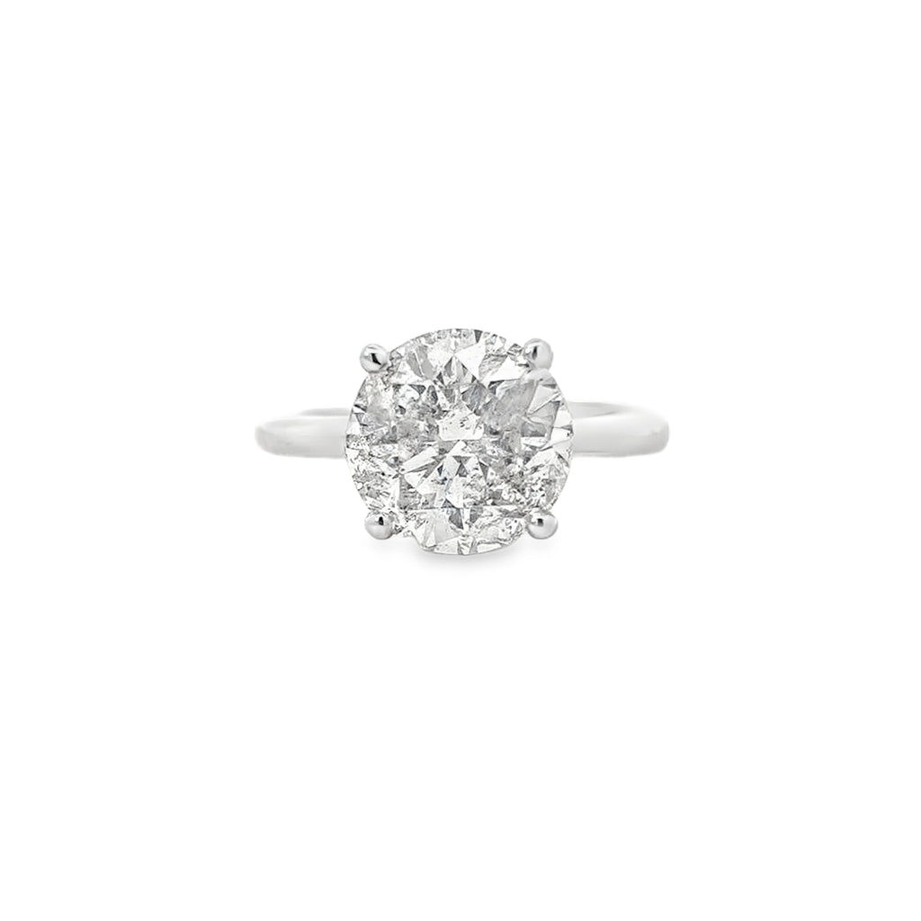6.01ct H/I1 Round Brilliant Cut Diamond Solitaire set in Platinum