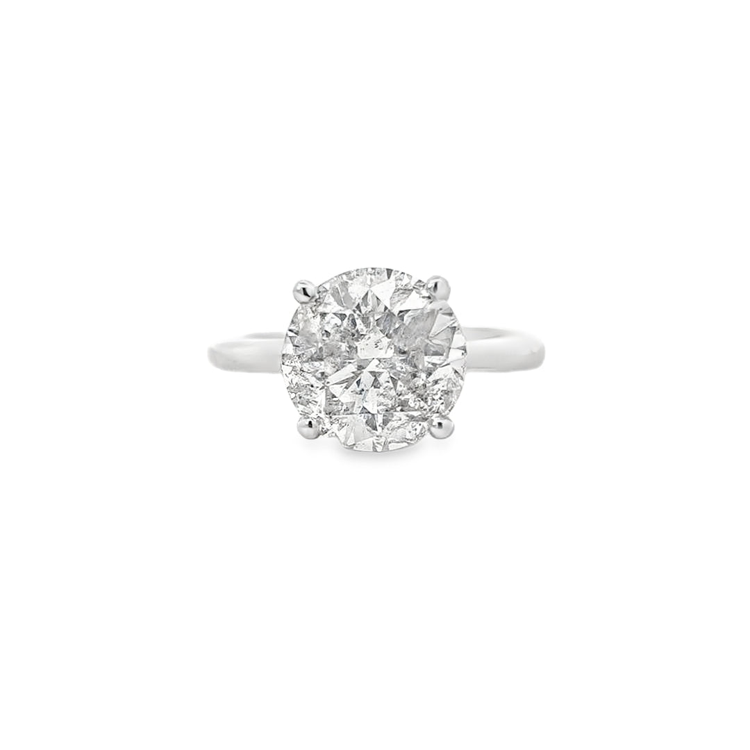 6.01ct H/I1 Round Brilliant Cut Diamond Solitaire set in Platinum - Montpellier Jewellers