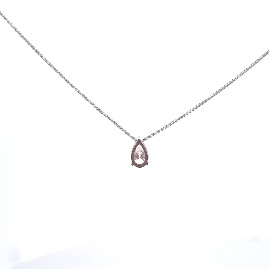 IGI 1.50ct Fancy Brown Pink/VS2 LAB Diamond Pear Shape Pendant in Platinum