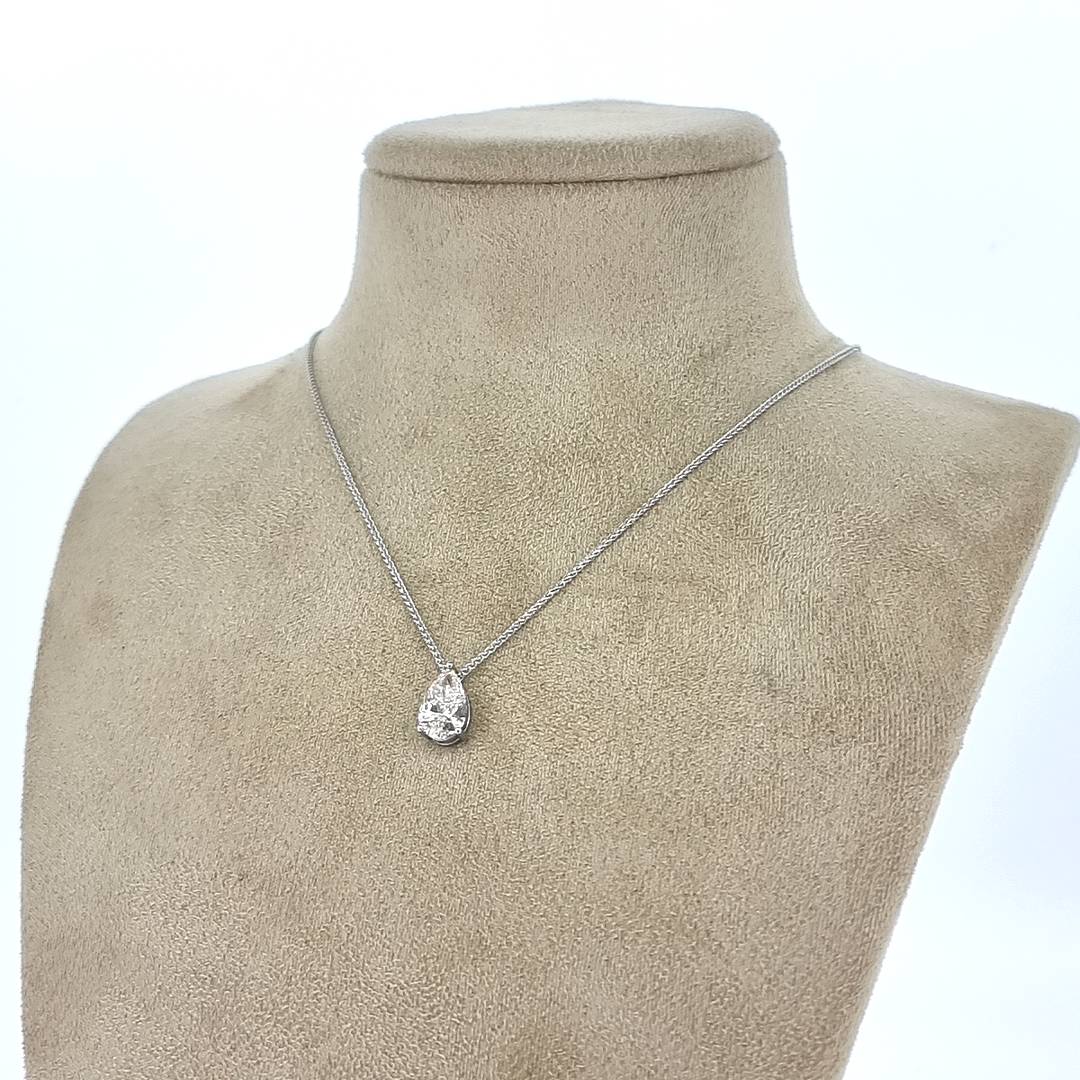 IGI 1.50ct Fancy Brown Pink/VS2 LAB Diamond Pear Shape Pendant in Platinum