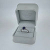 Sapphire & Diamond Halo Ring Set in Platinum