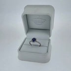 Sapphire & Diamond Halo Ring Set in Platinum