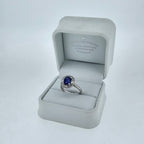 Sapphire & Diamond Fancy Halo Ring Set in Platinum
