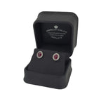 Ruby & Diamond Halo Earrings Set In 18ct White Gold
