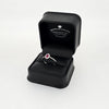 Oval Cut Ruby & Diamond Halo Ring Set in Platinum