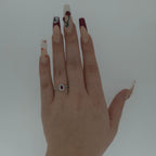 Oval Cut Ruby & Diamond Halo Ring Set in Platinum