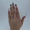 Sapphire & Diamond Halo Ring Set in Platinum