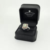 GIA 2.20ct Fancy Yellow-Green Radiant Cut Diamond Halo Ring Set in 18ct White Gold