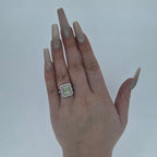 GIA 2.20ct Fancy Yellow-Green Radiant Cut Diamond Halo Ring Set in 18ct White Gold