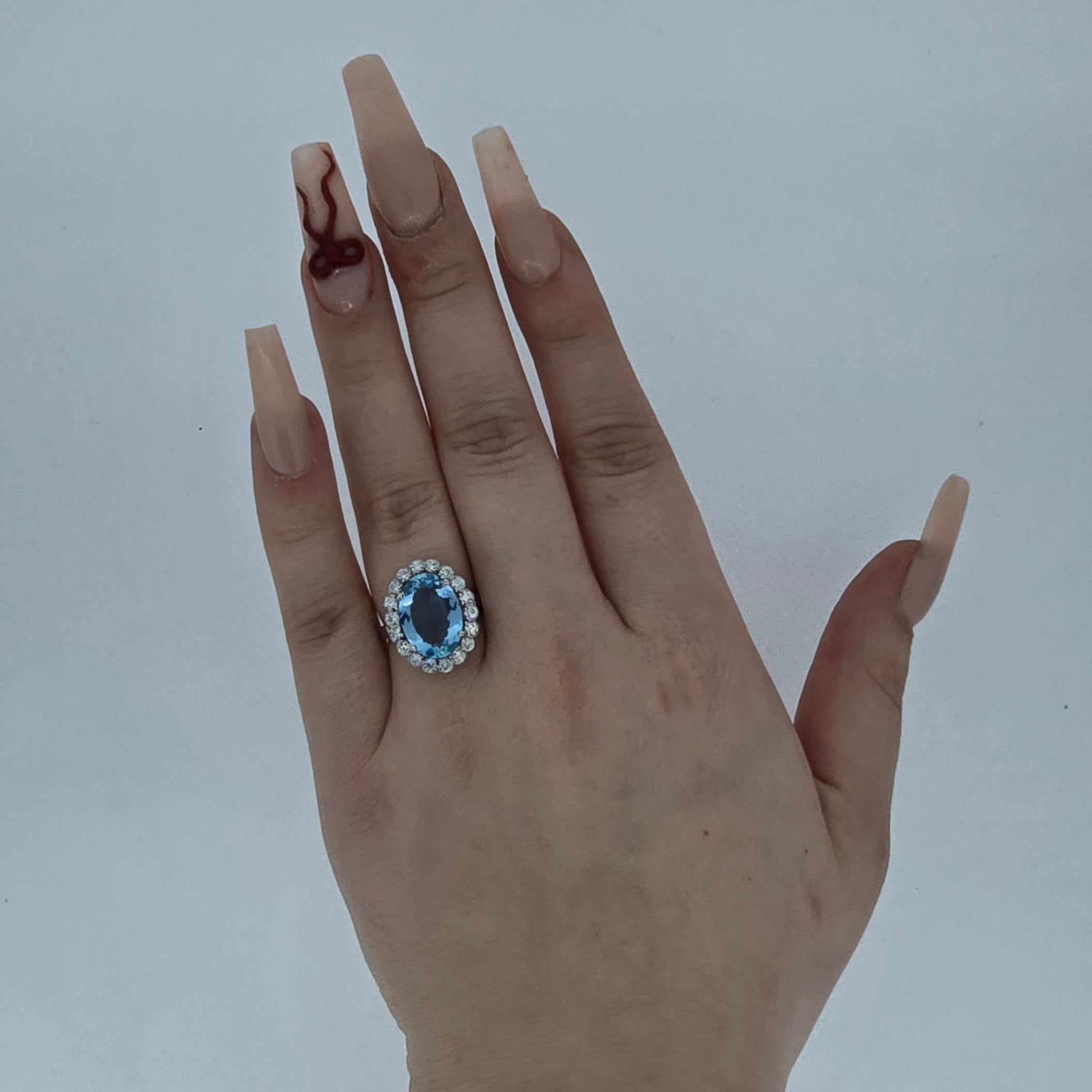 3.00ct Aquamarine & Diamond Ring Set in 18ct White Gold - Montpellier Jewellers