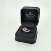 Ruby & Diamond Fancy Cluster Ring with Diamond Shoulders Set in 18ct White Gold