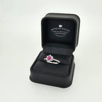 Ruby & Diamond Fancy Cluster Ring with Diamond Shoulders Set in 18ct White Gold