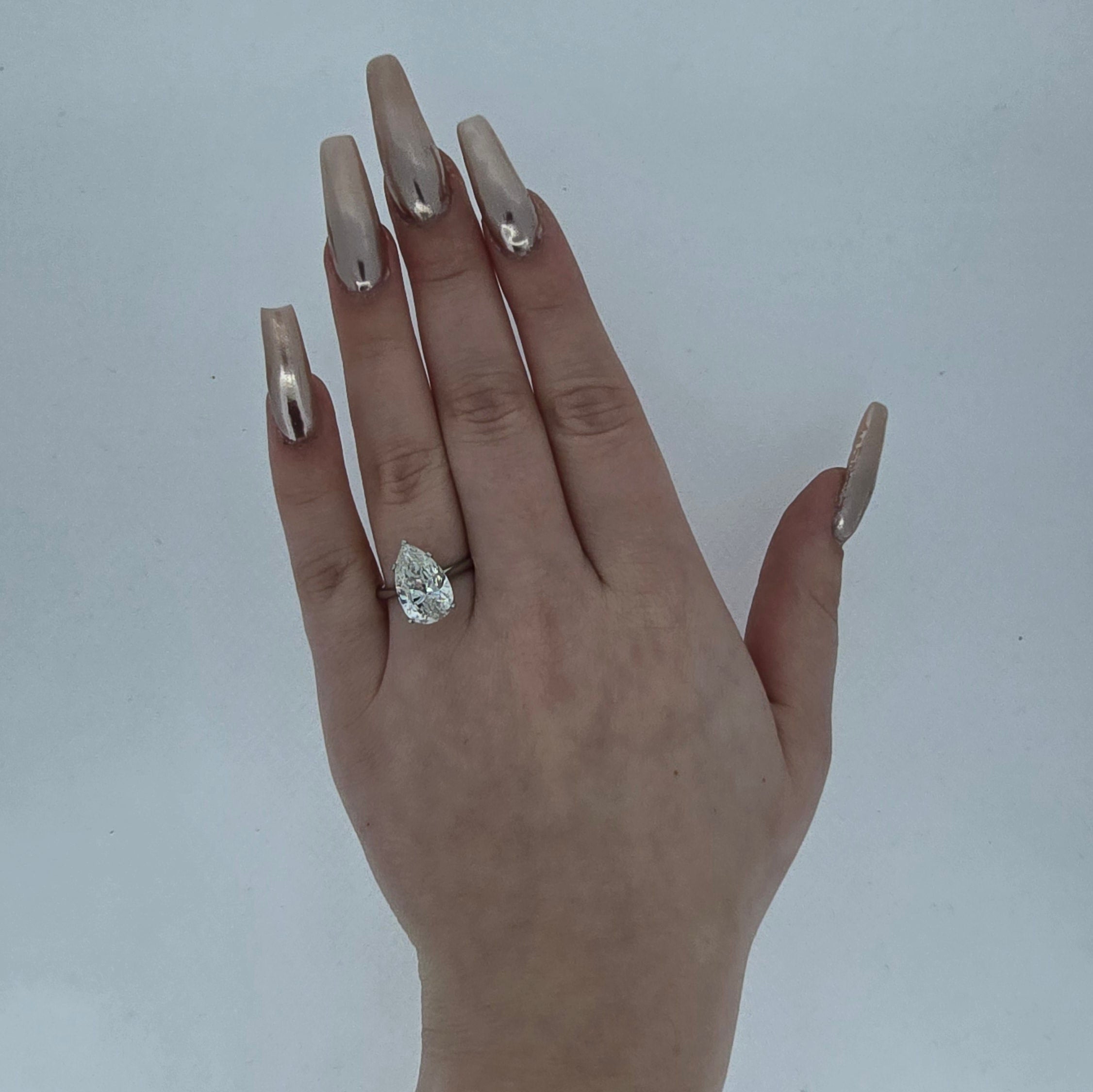 IGI 5.09ct G/VS1 LAB Diamond Pear Shape Solitaire Set In Platinum - Montpellier Jewellers