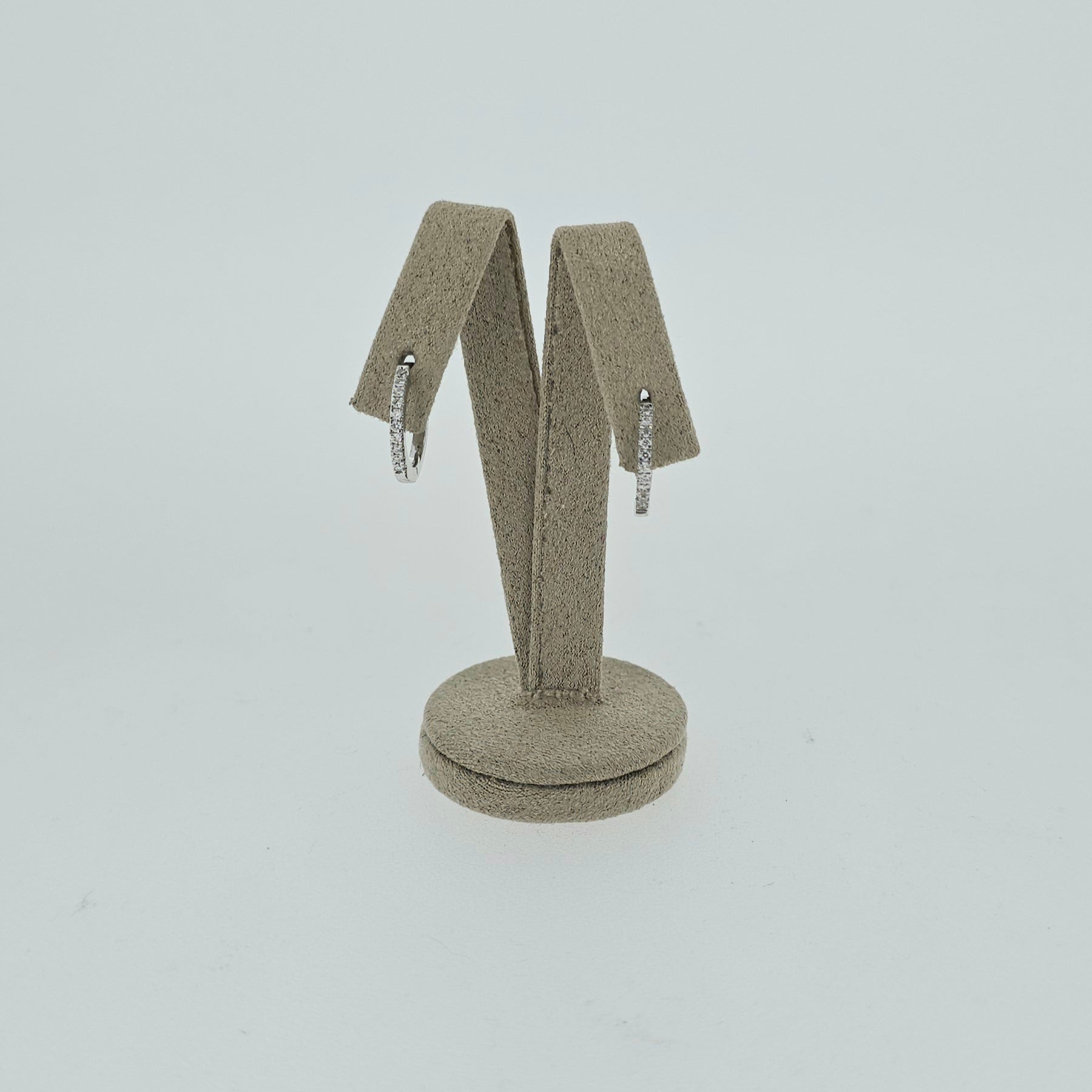 18ct White Gold Diamond Huggie Earrings - Montpellier Jewellers
