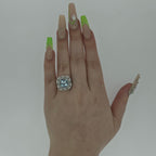 3.70ct Aquamarine & Diamond Ring Set in Platinum