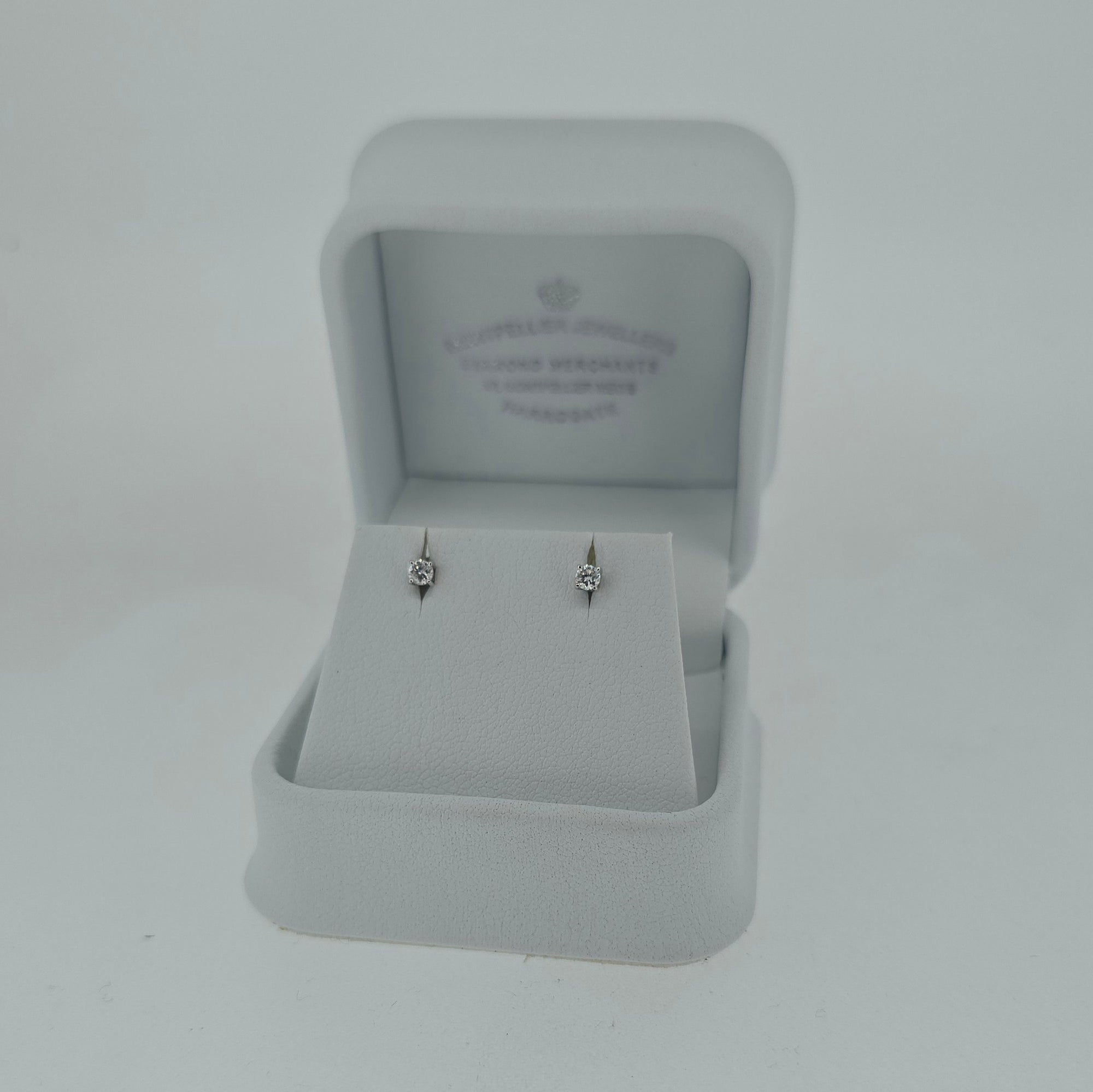 0.15ct Diamond Stud Earrings Set In 9ct White Gold