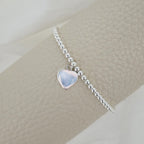 Expanding Silver Forever Love Heart Charm Bracelet (925 Silver)
