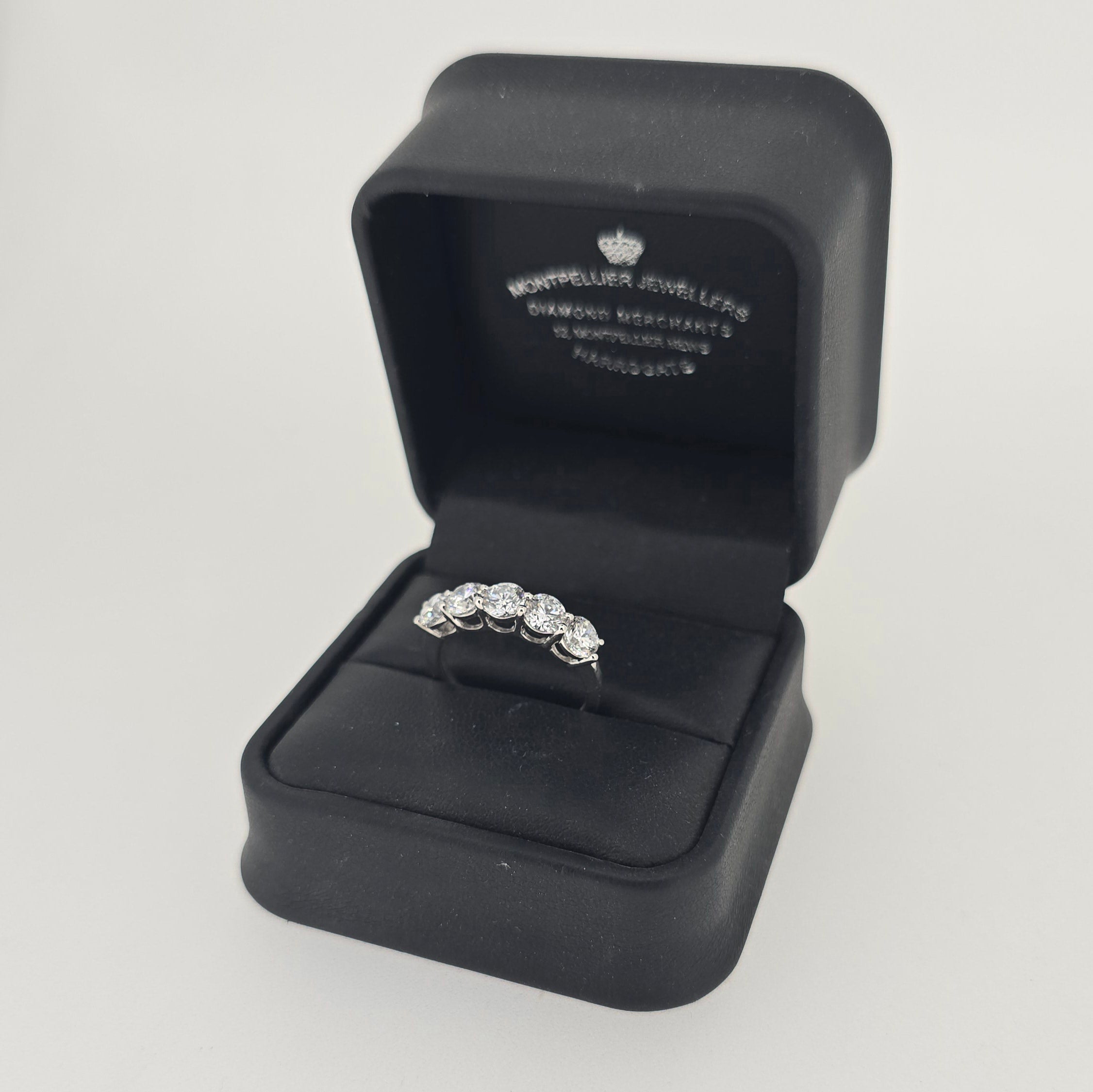 1.96ct F/VS LAB Diamond 5 Stone Ring Set In Platinum