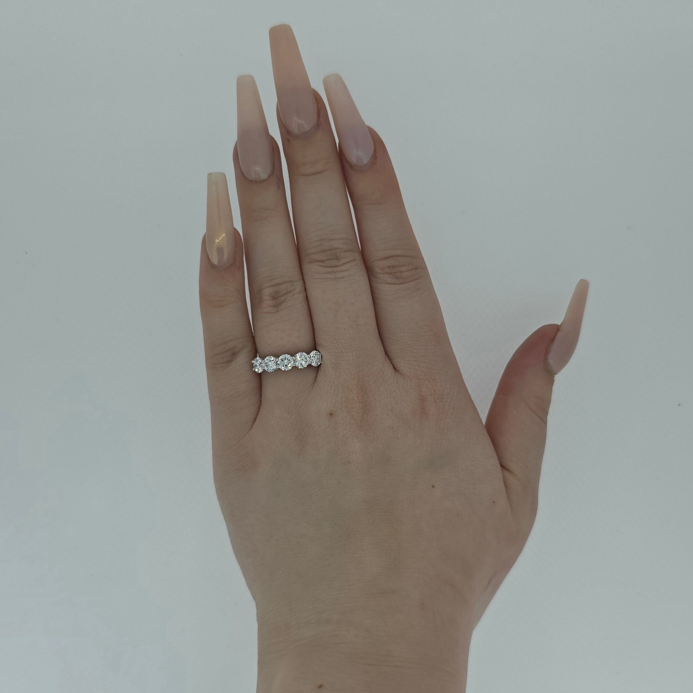 1.96ct F/VS LAB Diamond 5 Stone Ring Set In Platinum