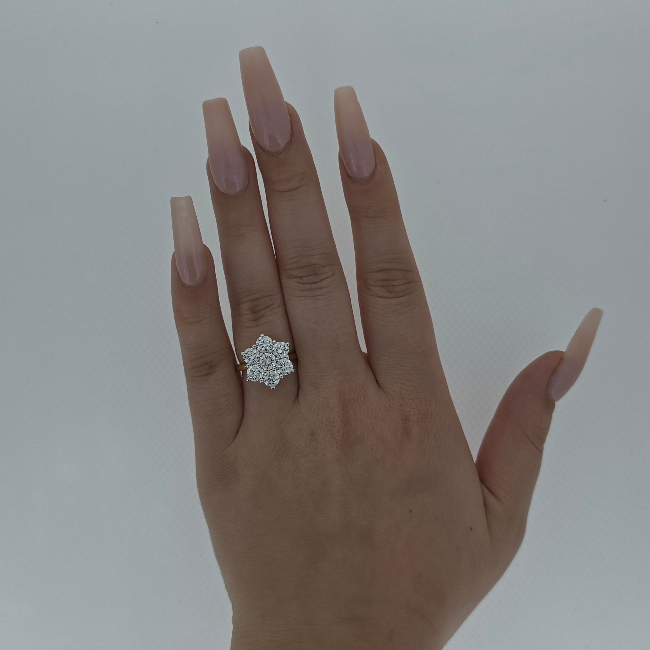 2.89ct LAB Diamond Cluster Ring set in 9ct Gold