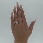 0.97ct F/VS LAB Diamond Ring with Diamond Shoulders set in 9ct White Gold