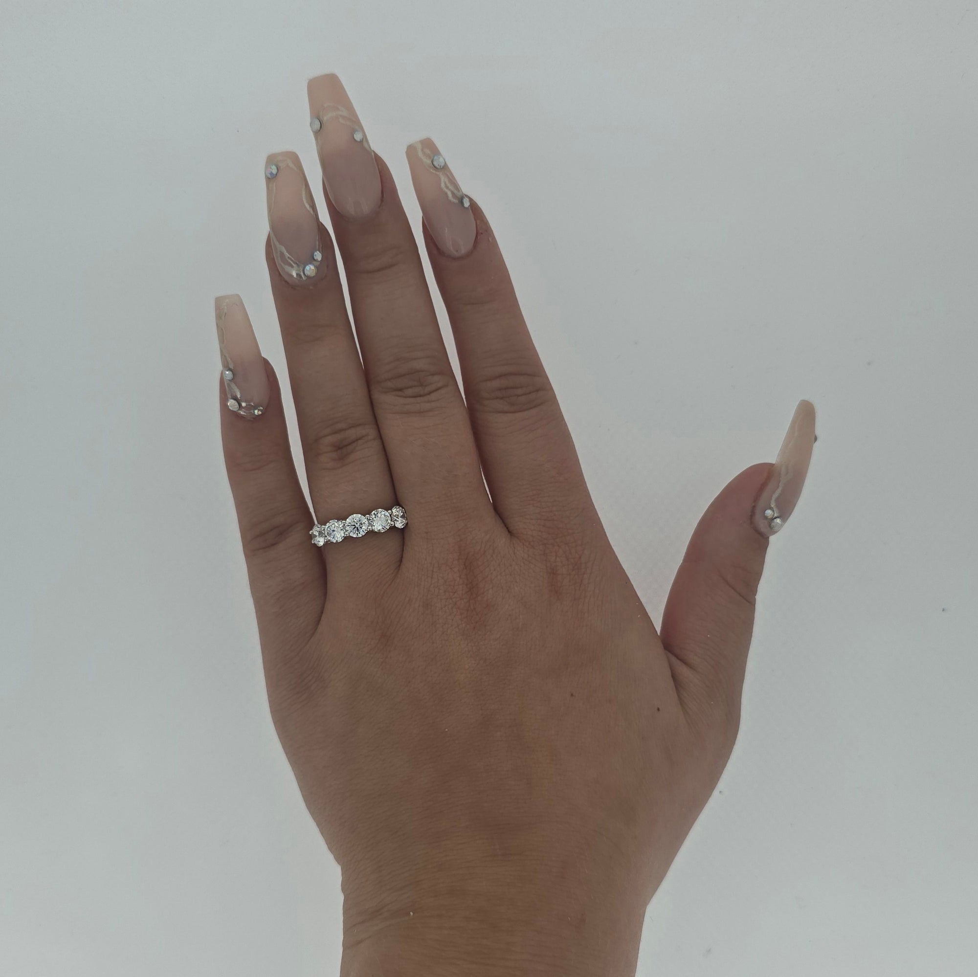 2.01ct F/VS LAB Diamond 5 Stone Ring Set In Yellow Gold