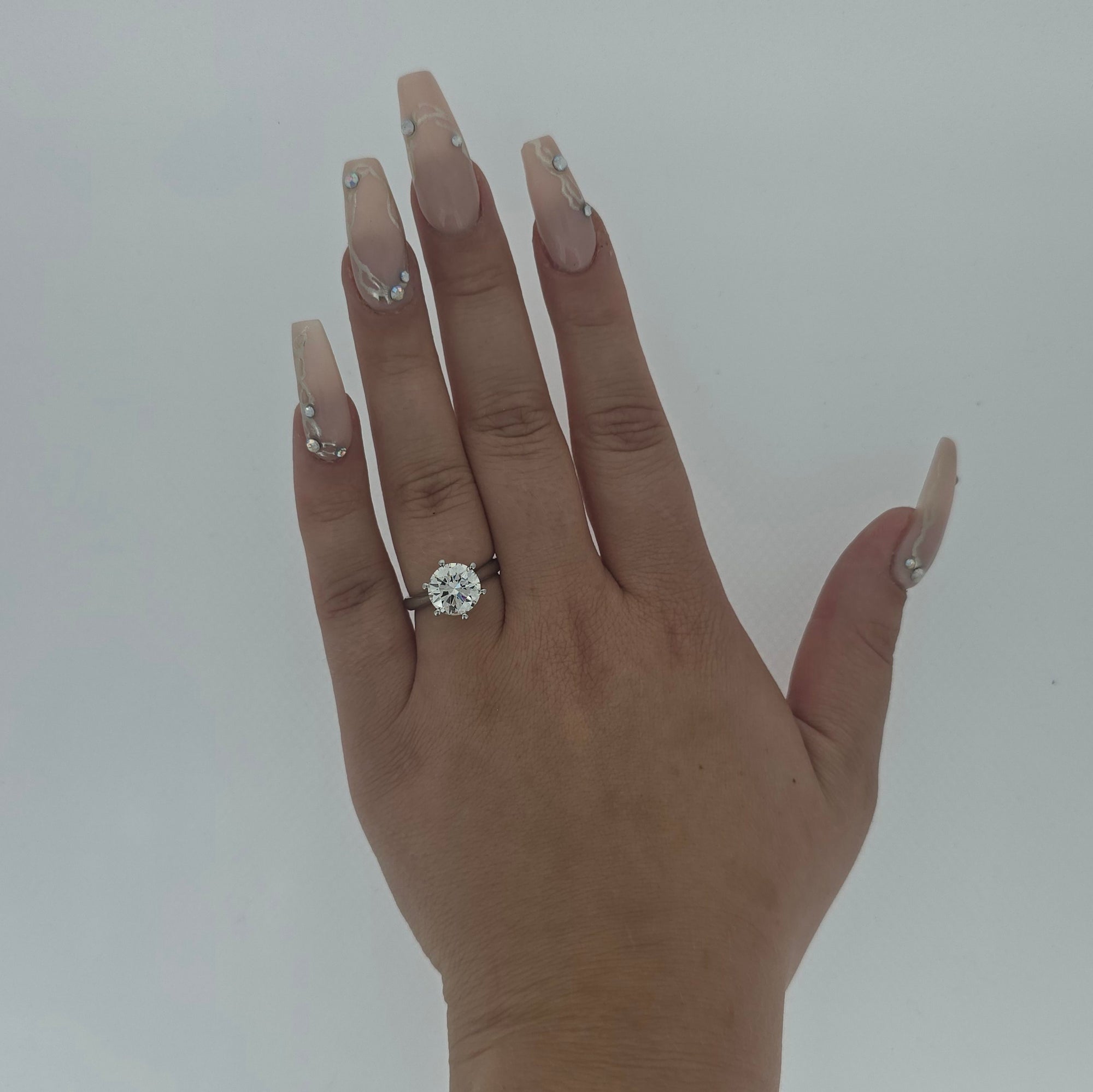 GIA 3.04ct I/SI1 Round Brilliant Cut Diamond Solitaire set in Platinum