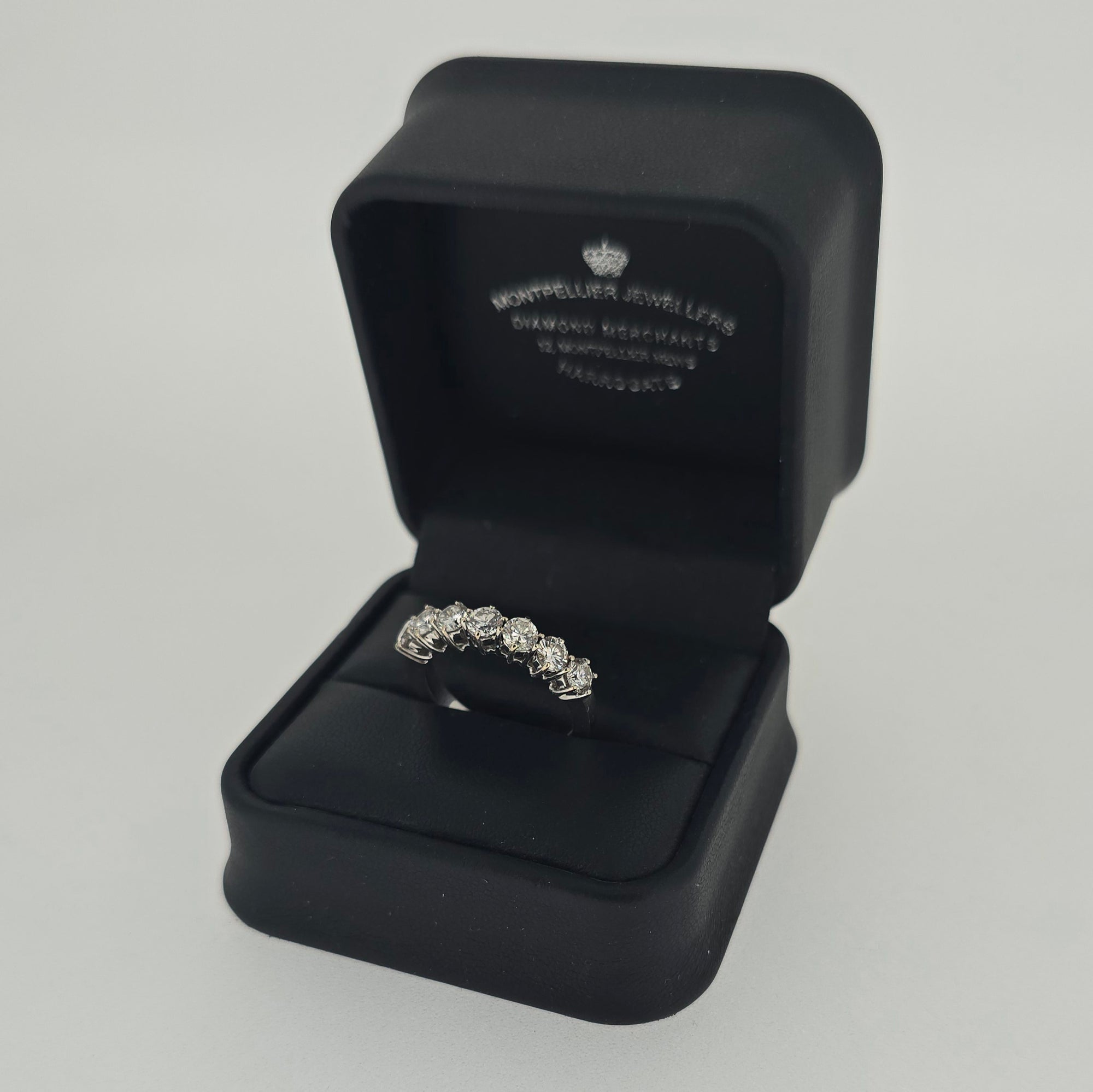 c. 1.20ct H/SI Diamond 7 Stone Ring Set In 18t White Gold