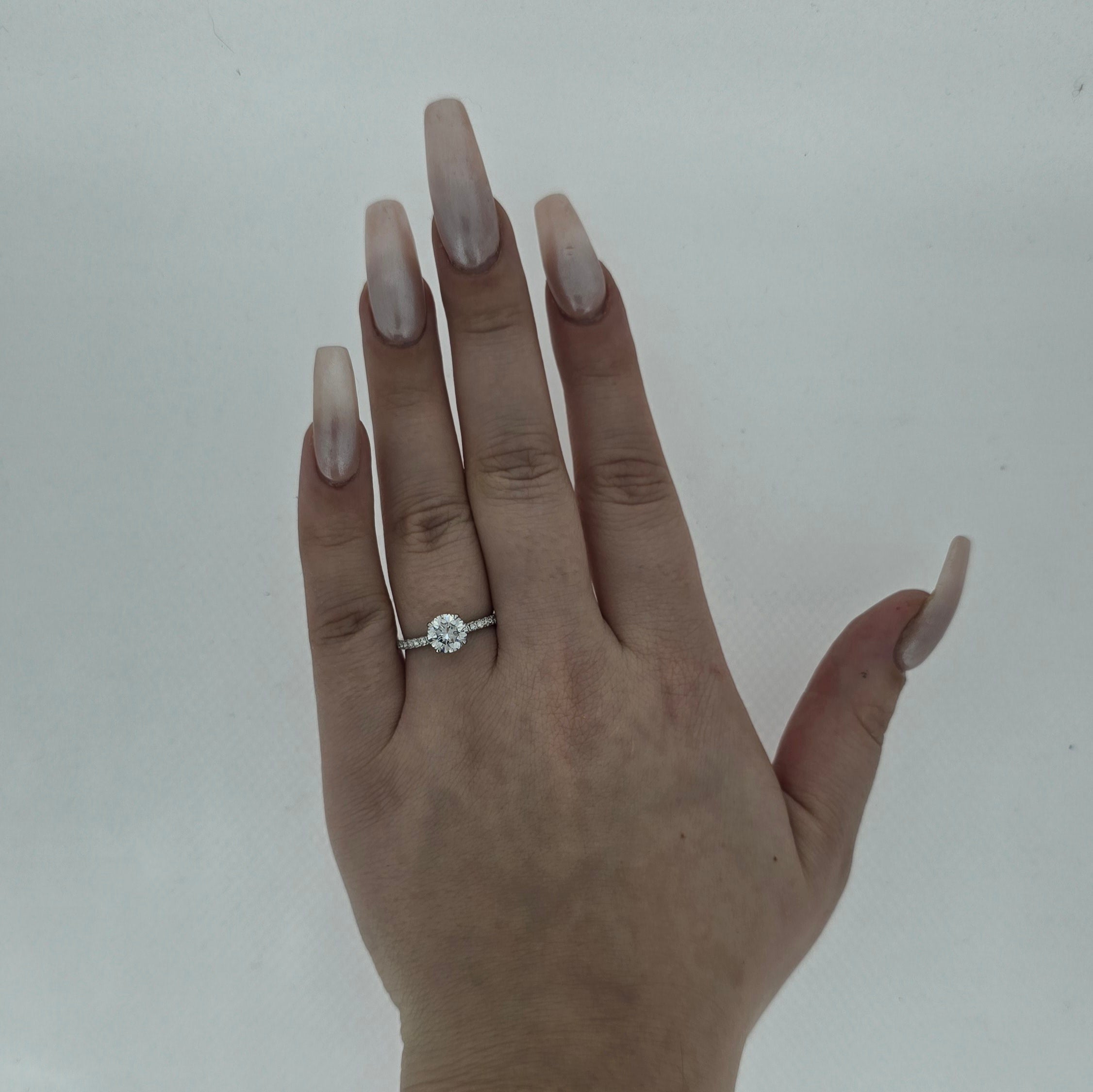 1.62ct LAB Diamond Ring with Diamond Shoulders and Hidden Halo set in 9ct White Gold - Montpellier Jewellers
