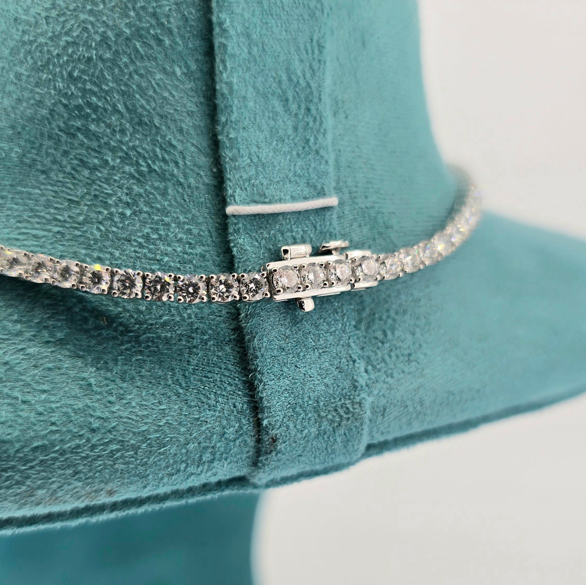 15ct LAB Diamond Tennis Necklace Set in 9ct White Gold