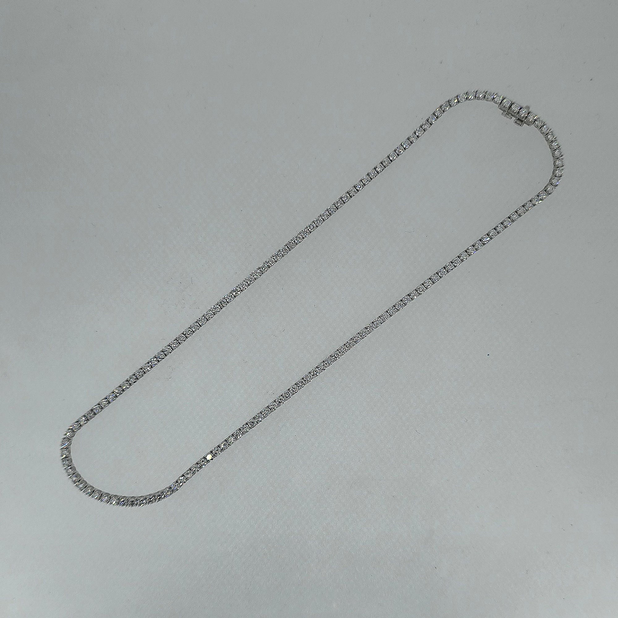 15ct LAB Diamond Tennis Necklace Set in 9ct White Gold
