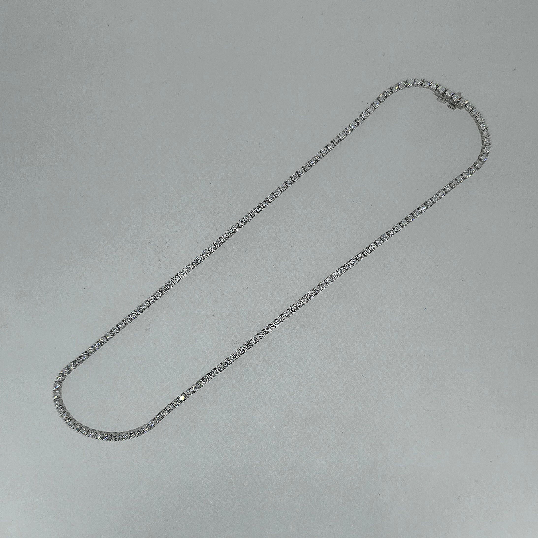 15ct LAB Diamond Tennis Necklace Set in 9ct White Gold - Montpellier Jewellers