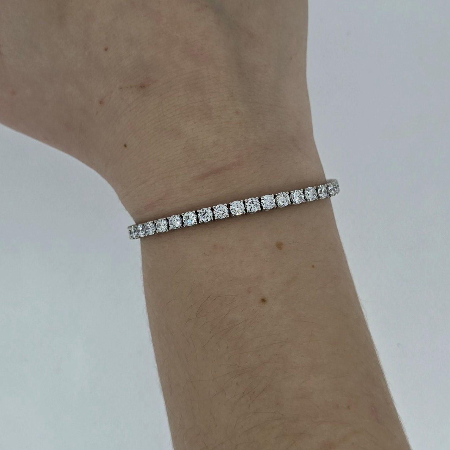 8.04ct LAB Diamond Line Bracelet Set in White Gold