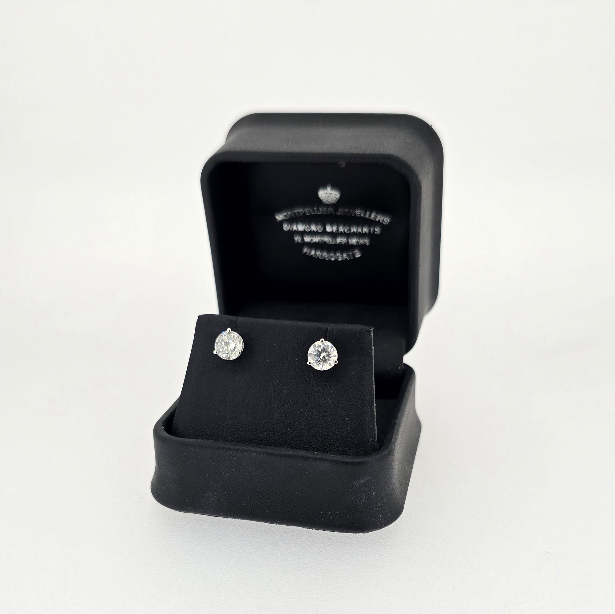 2.06ct H/SI Diamond Stud Earrings Set In White Gold