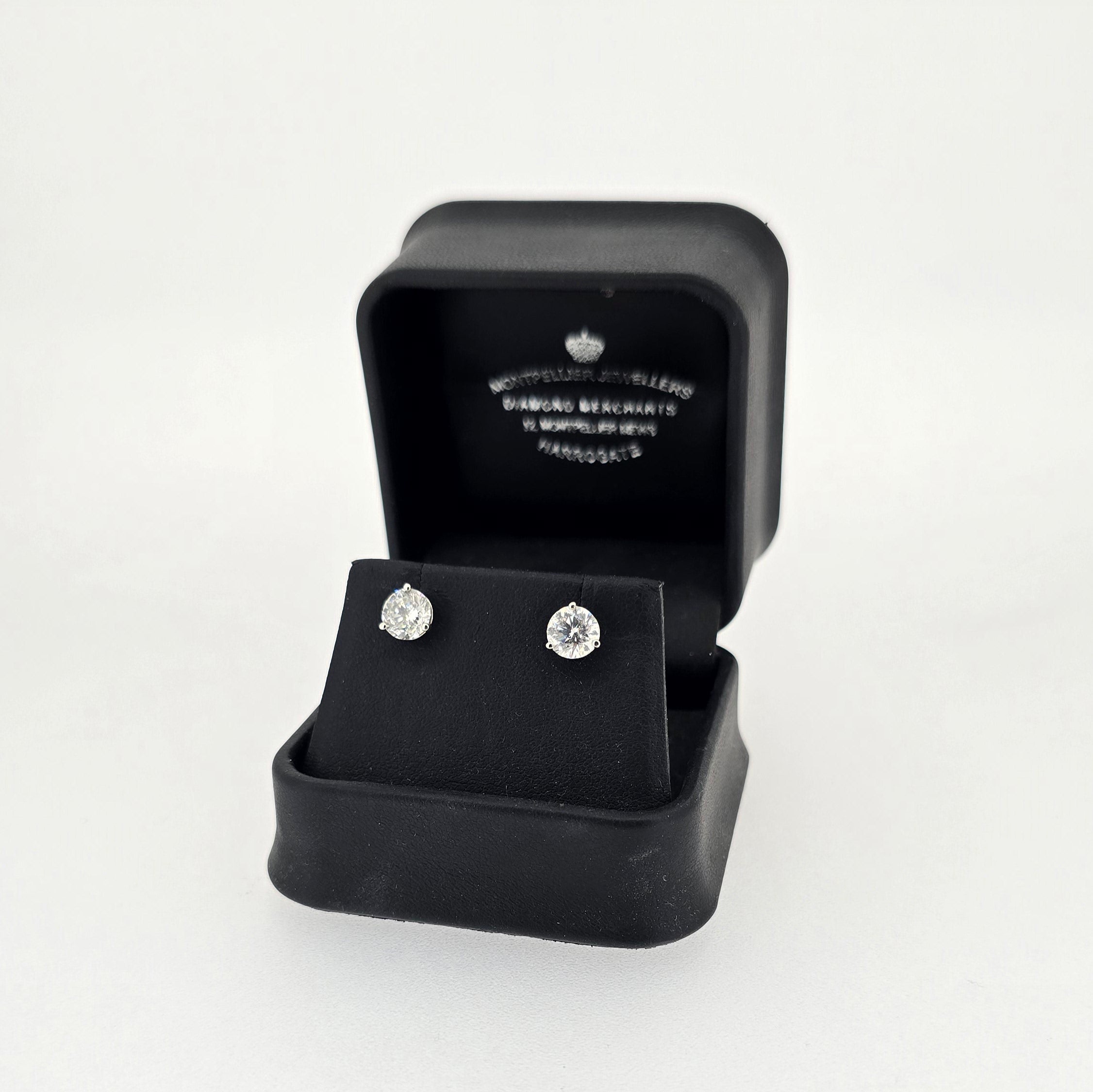 2.06ct H/SI Diamond Stud Earrings Set In White Gold - Montpellier Jewellers
