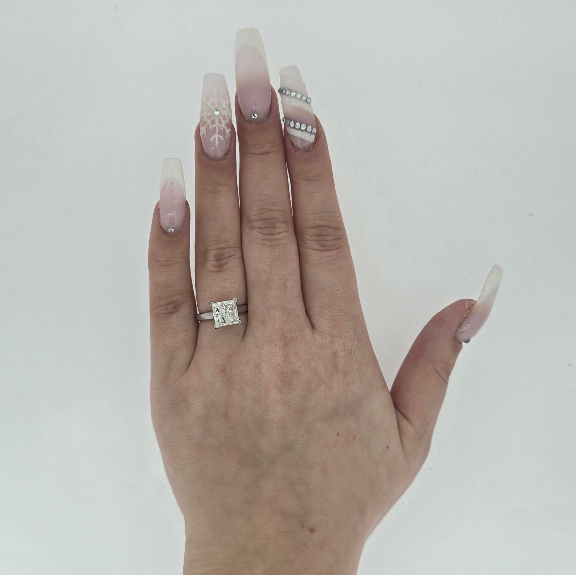 3.03ct Princess Cut Diamond Solitaire set in 18ct White Gold