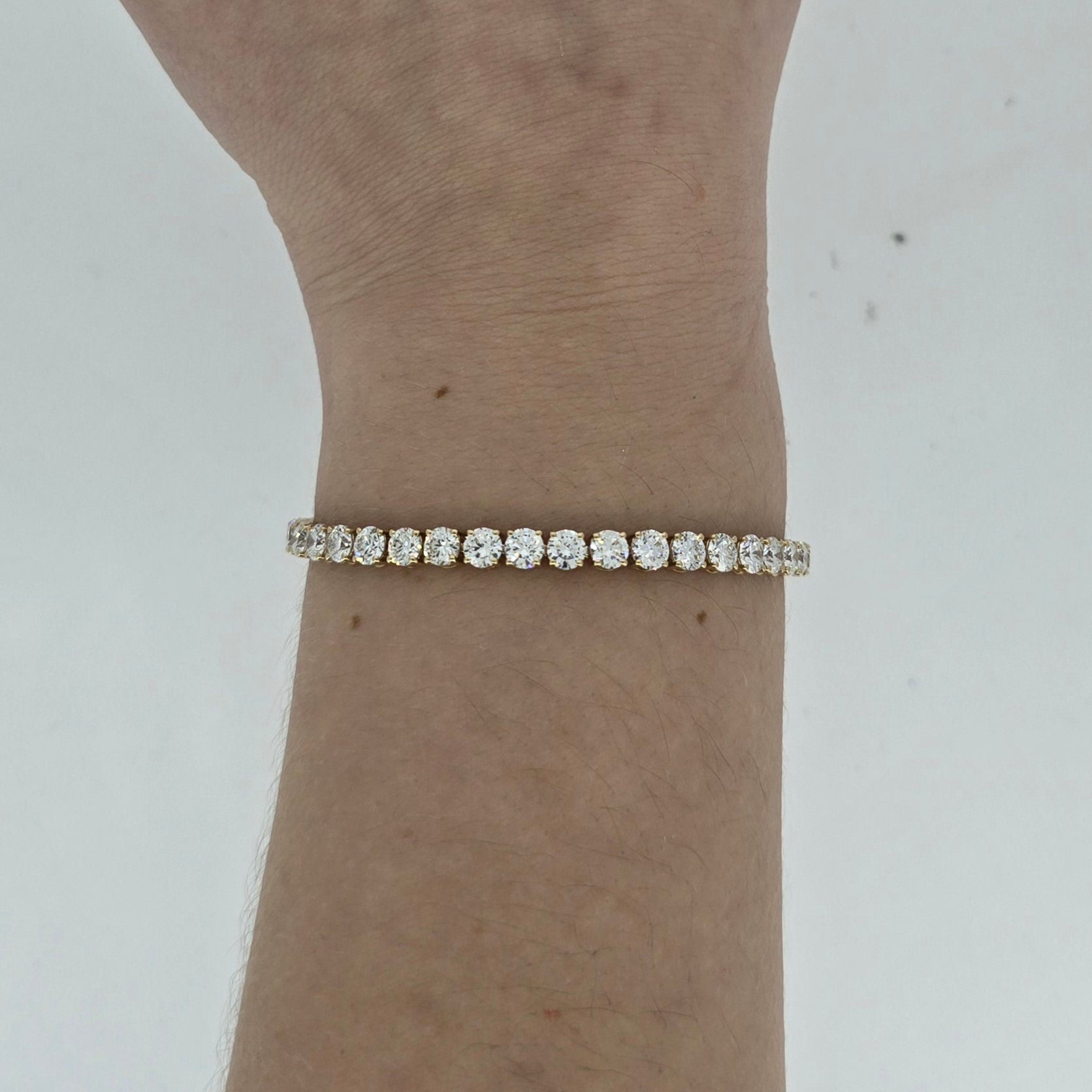 10.03ct LAB Diamond Line Bracelet Set in Yellow Gold - Montpellier Jewellers
