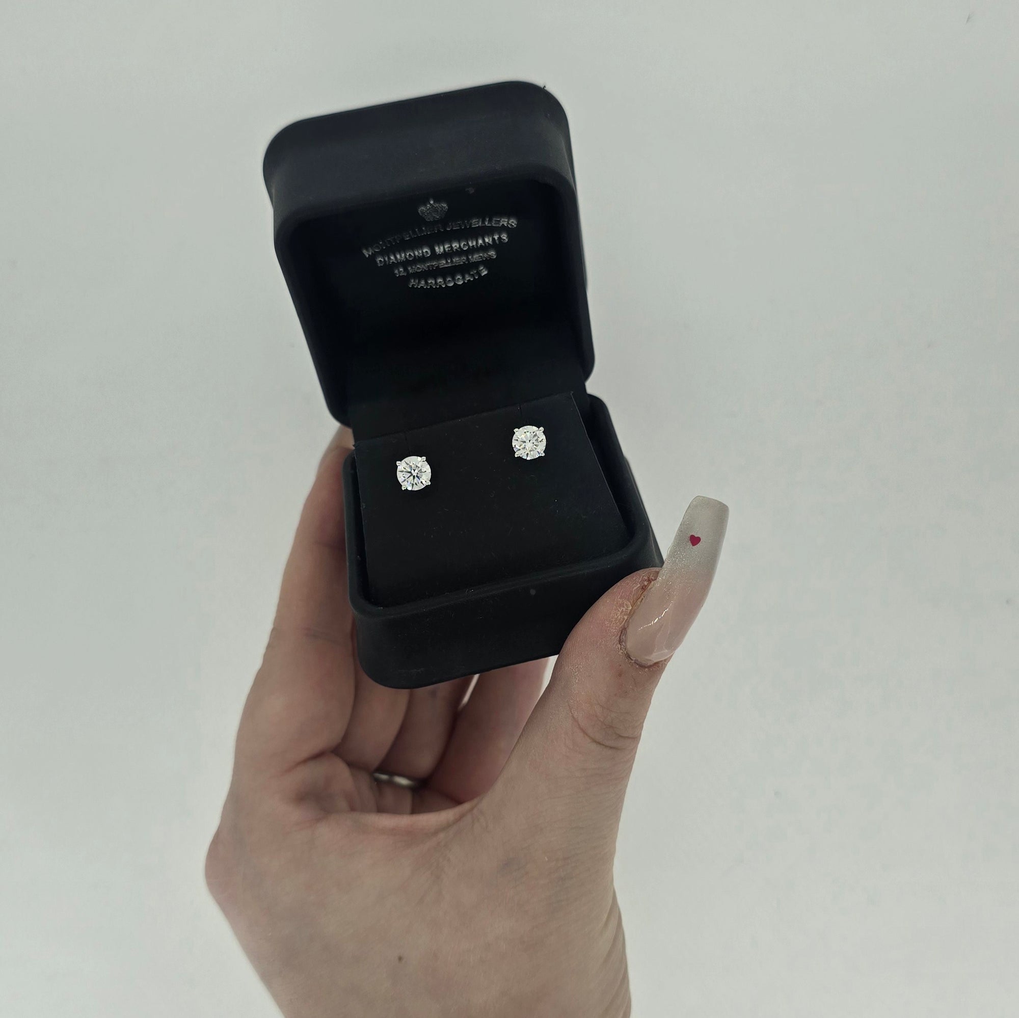 1.50ct F/VS LAB Diamond Stud Earrings Set In White Gold - Montpellier Jewellers