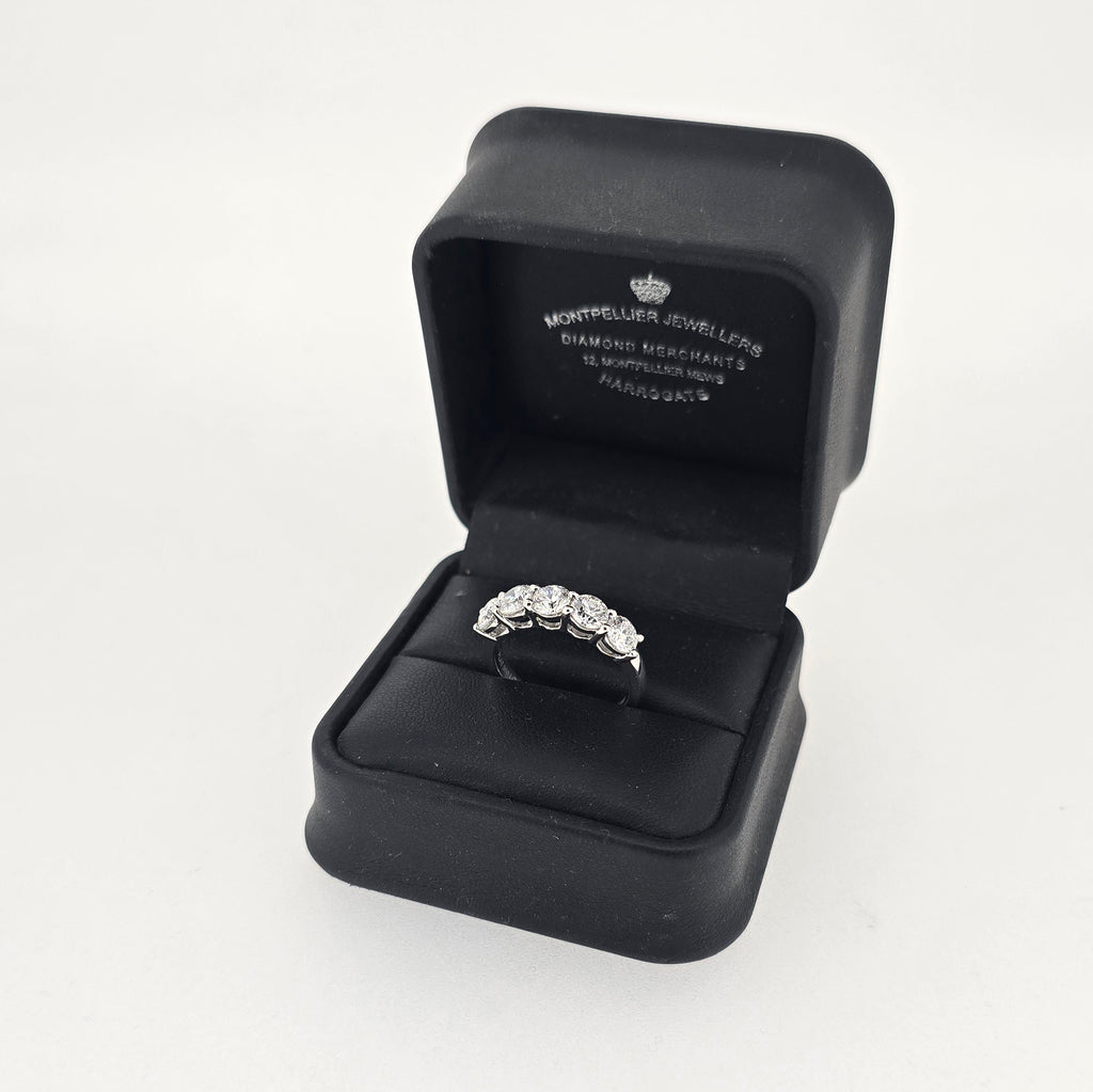 2.01ct F/VS LAB Diamond 5 Stone Ring Set In Platinum - Montpellier Jewellers