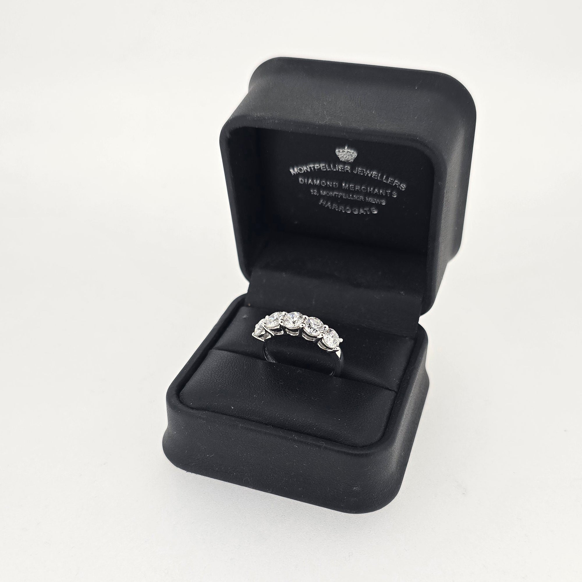 2.01ct F/VS LAB Diamond 5 Stone Ring Set In Platinum - Montpellier Jewellers