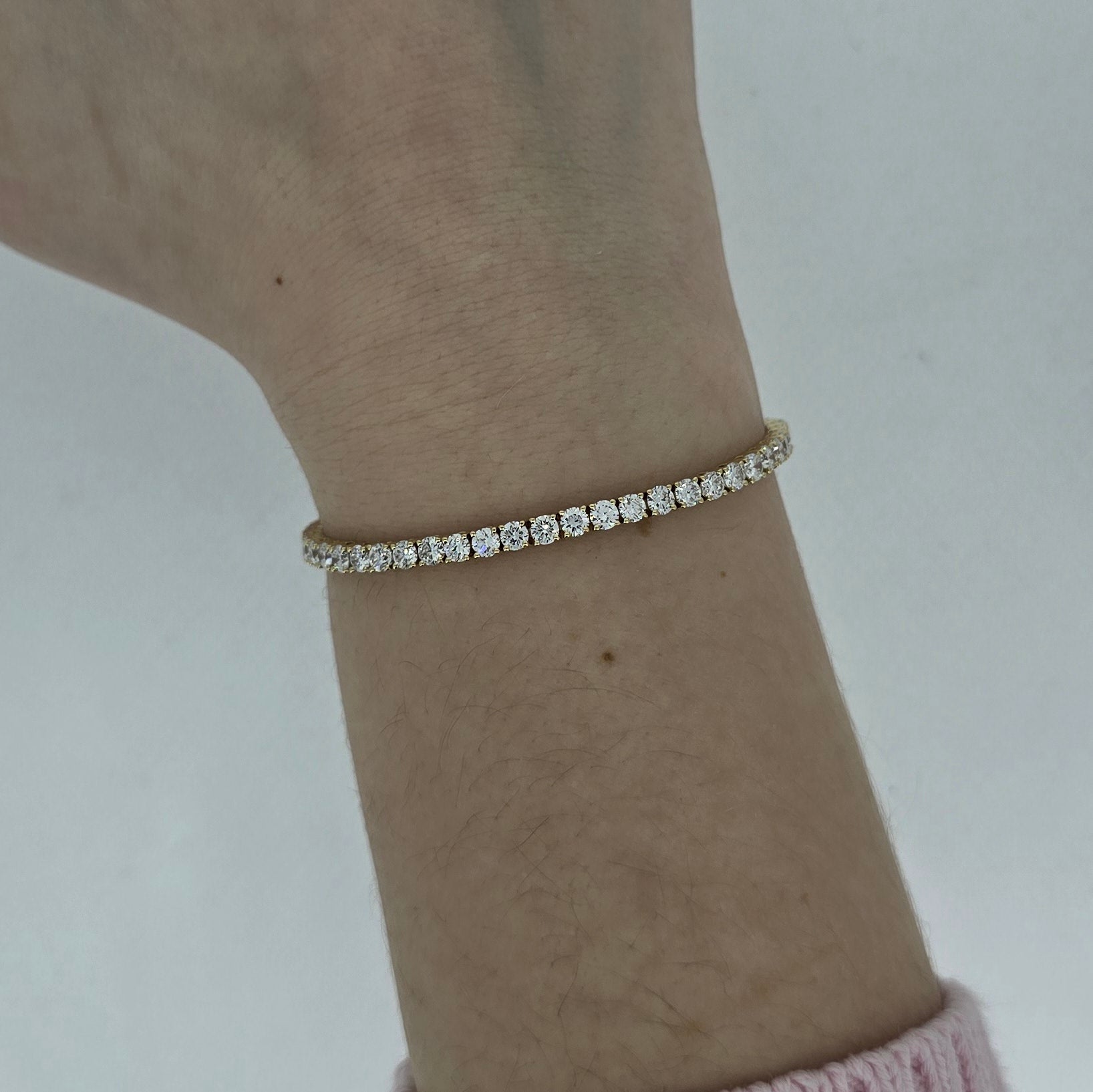 6.00ct LAB Diamond Line Bracelet Set in Yellow Gold - Montpellier Jewellers