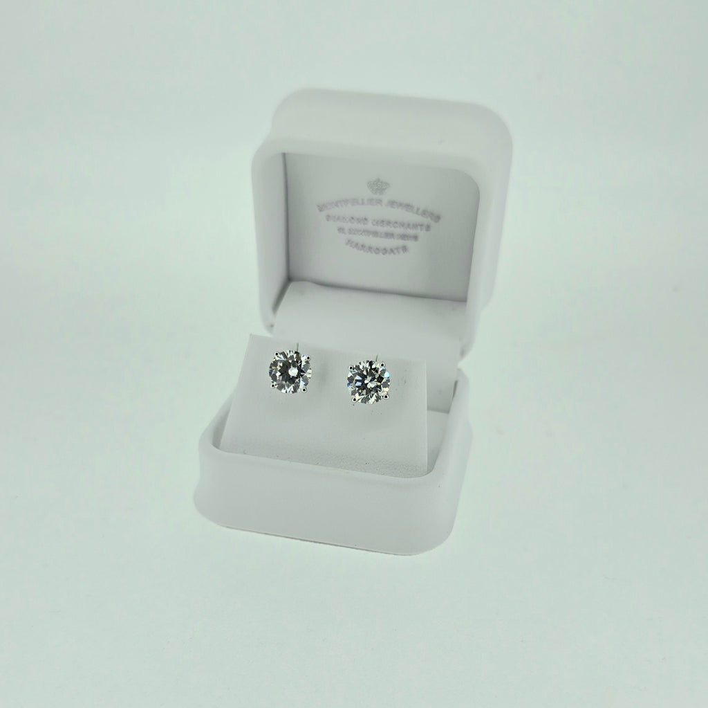5.04ct G/VS LAB Diamond Stud Earrings Set In White Gold - Montpellier Jewellers