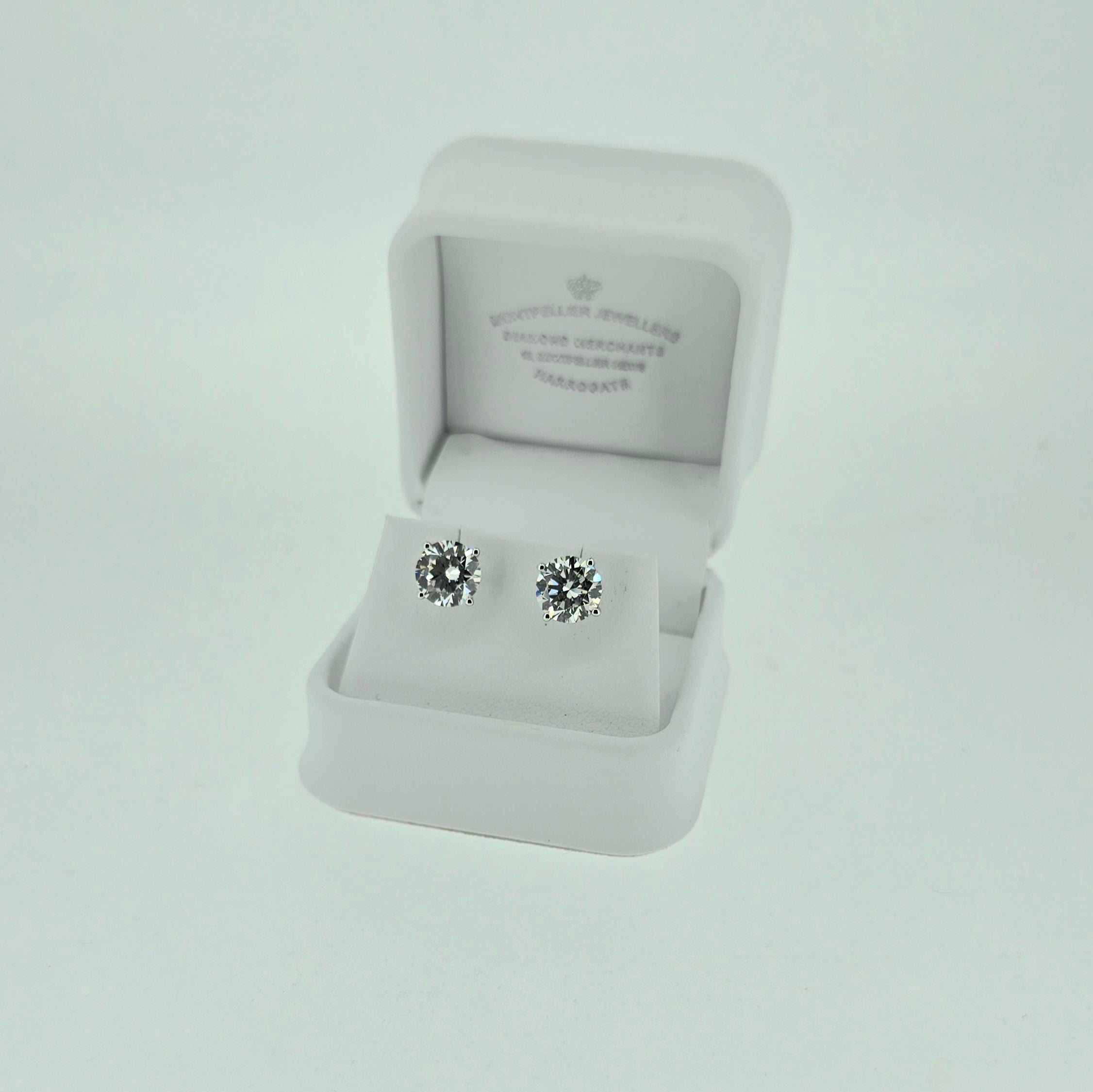 5.04ct G/VS LAB Diamond Stud Earrings Set In White Gold - Montpellier Jewellers