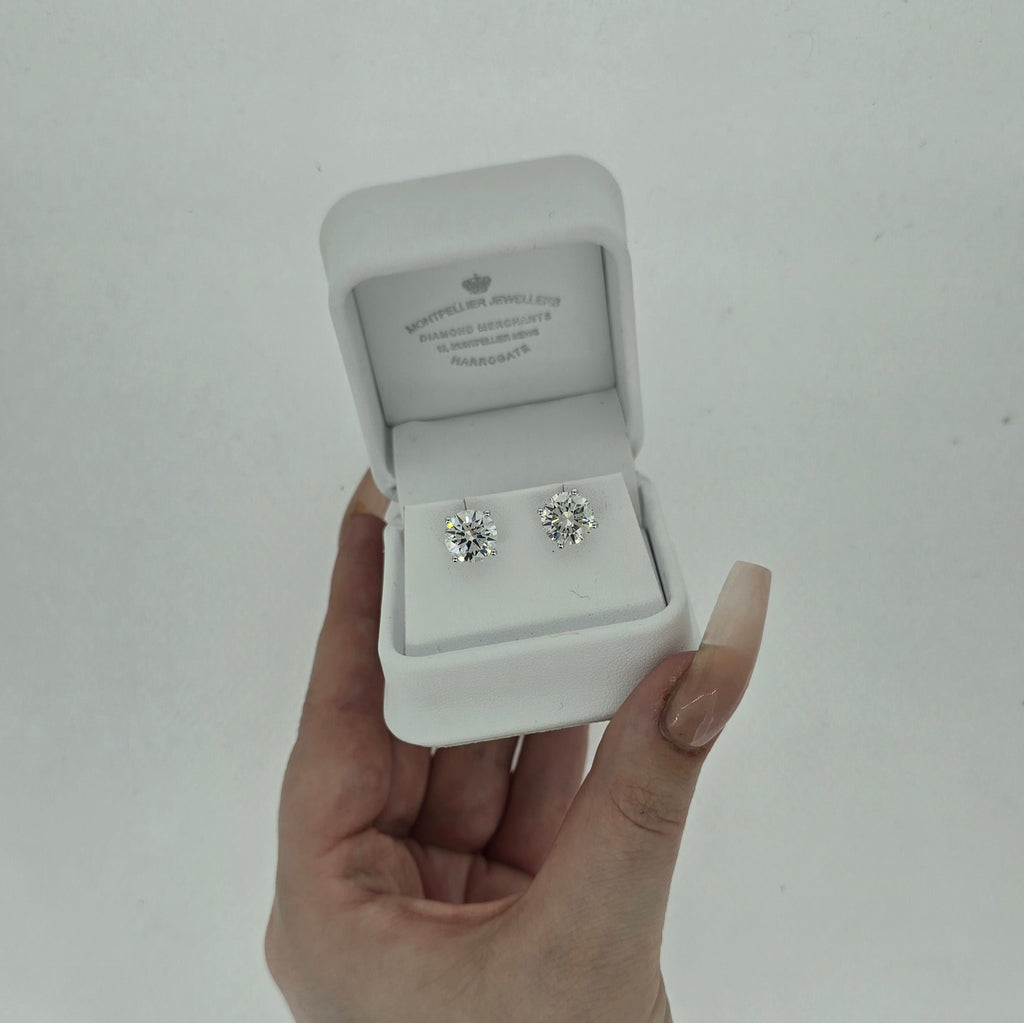 5.04ct G/VS LAB Diamond Stud Earrings Set In White Gold - Montpellier Jewellers