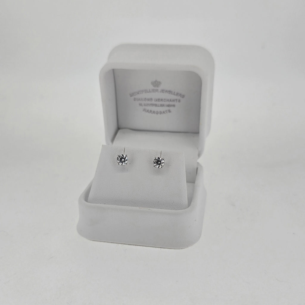 0.82ct LAB Diamond Stud Earrings Set In White Gold - Montpellier Jewellers