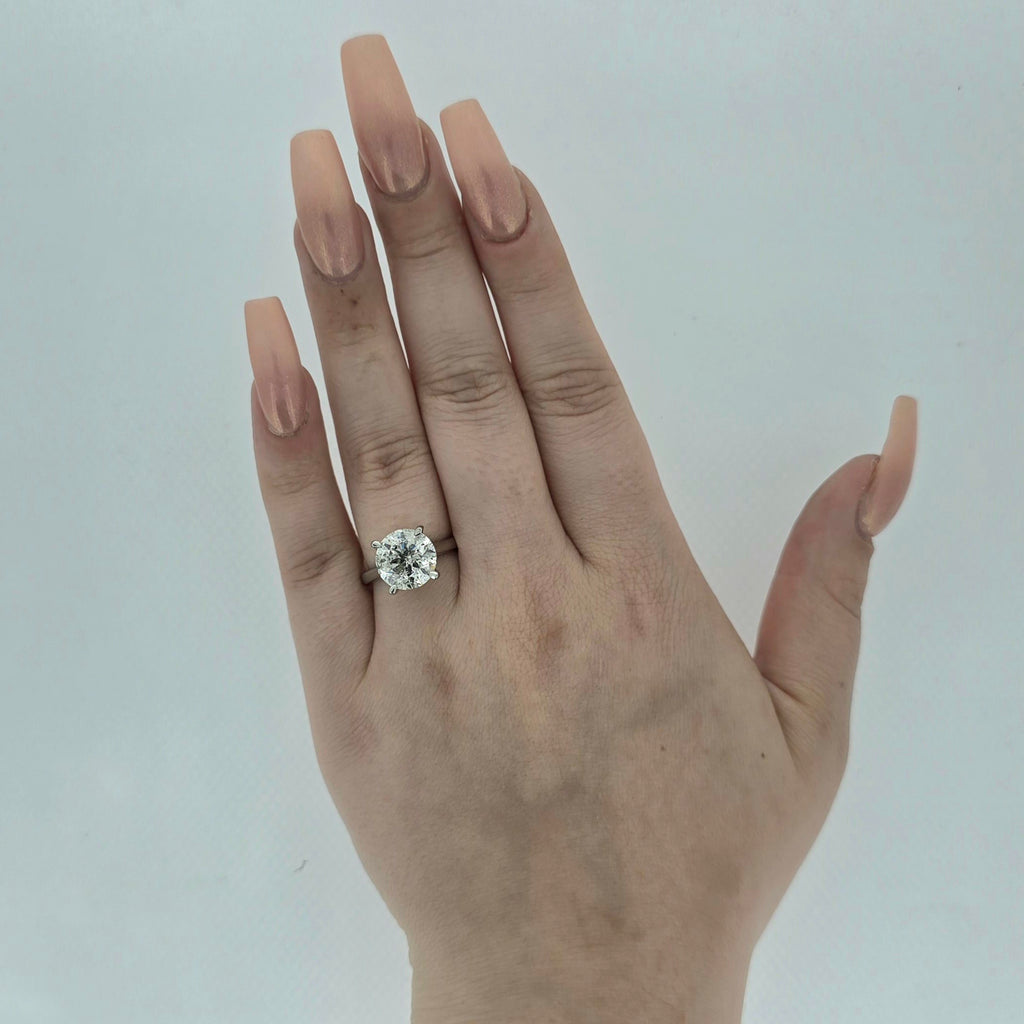 IGI 4.53ct H/I1 Round Brilliant Cut Diamond Solitaire Set in Platinum - Montpellier Jewellers