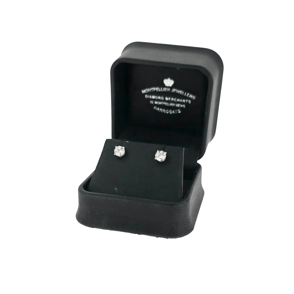 GIA 1.00ct D/Internally Flawless Diamond Stud Earrings Set in Platinum