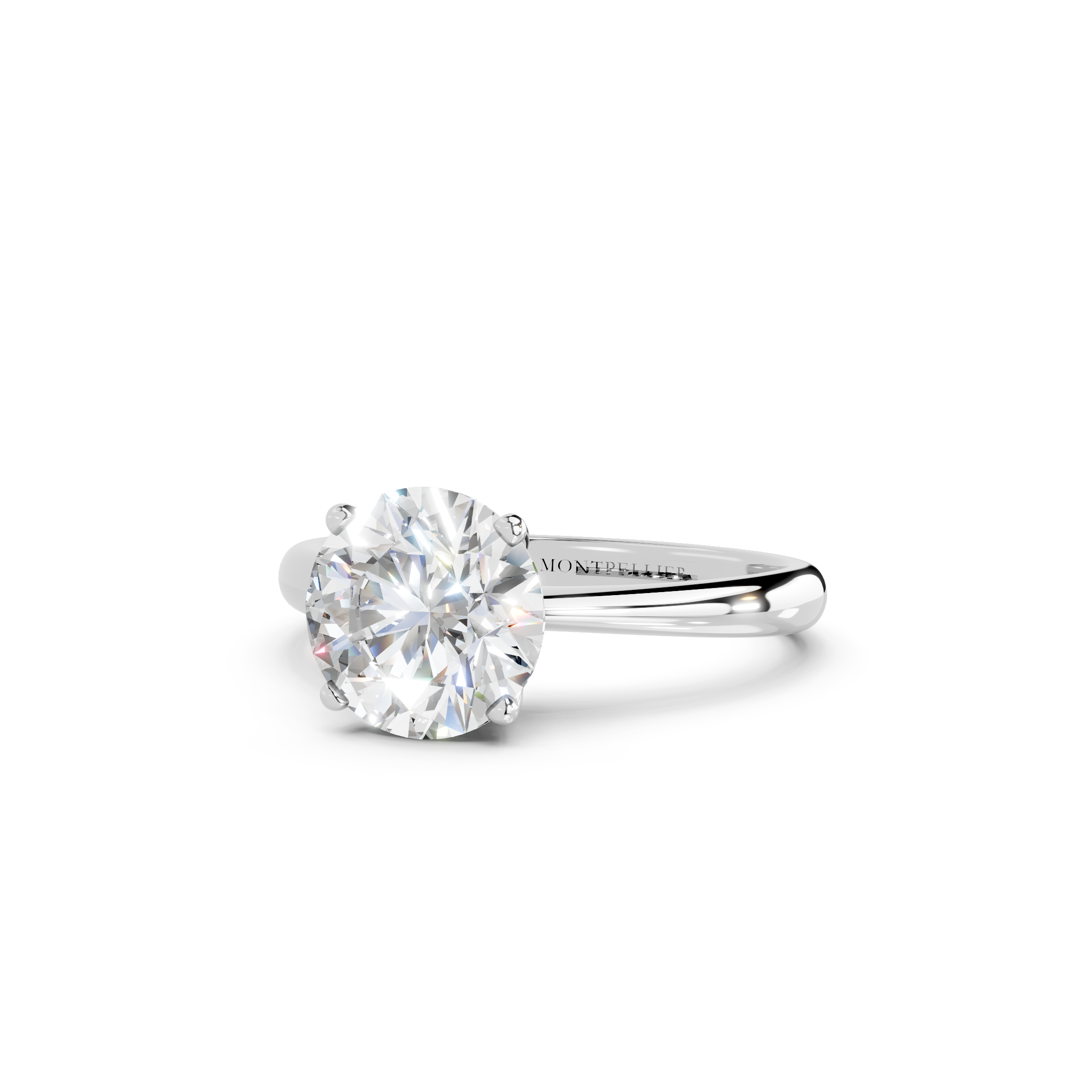 IGI 2.00ct lab grown round diamond solitaire engagement ring in platinum – 4-claw setting