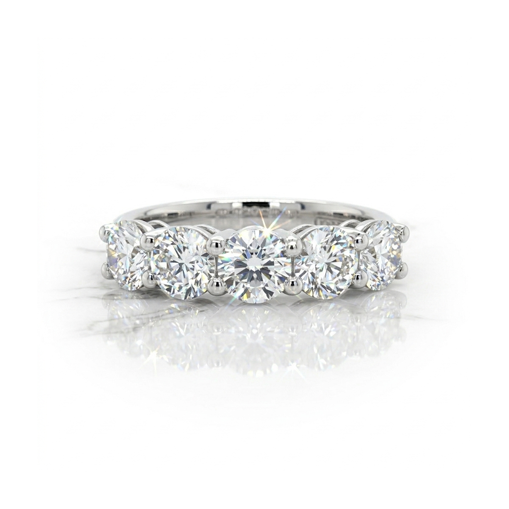 2ct 5 Stone Lab diamond ring set in platinum